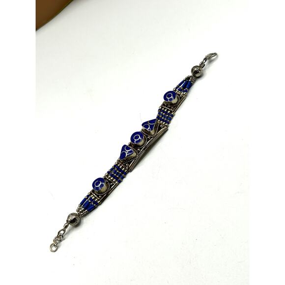 Blue Lapis Tibetan Silver Bracelet - Picture 1 of 4